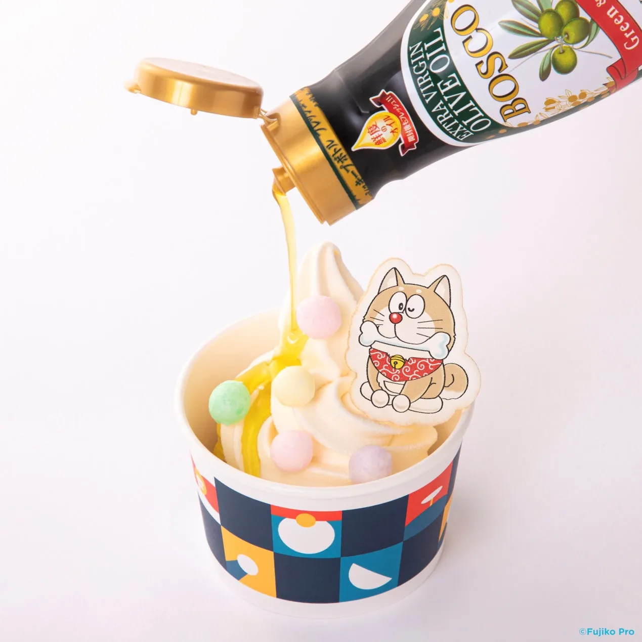 ソフトクリームにオリーブオイル