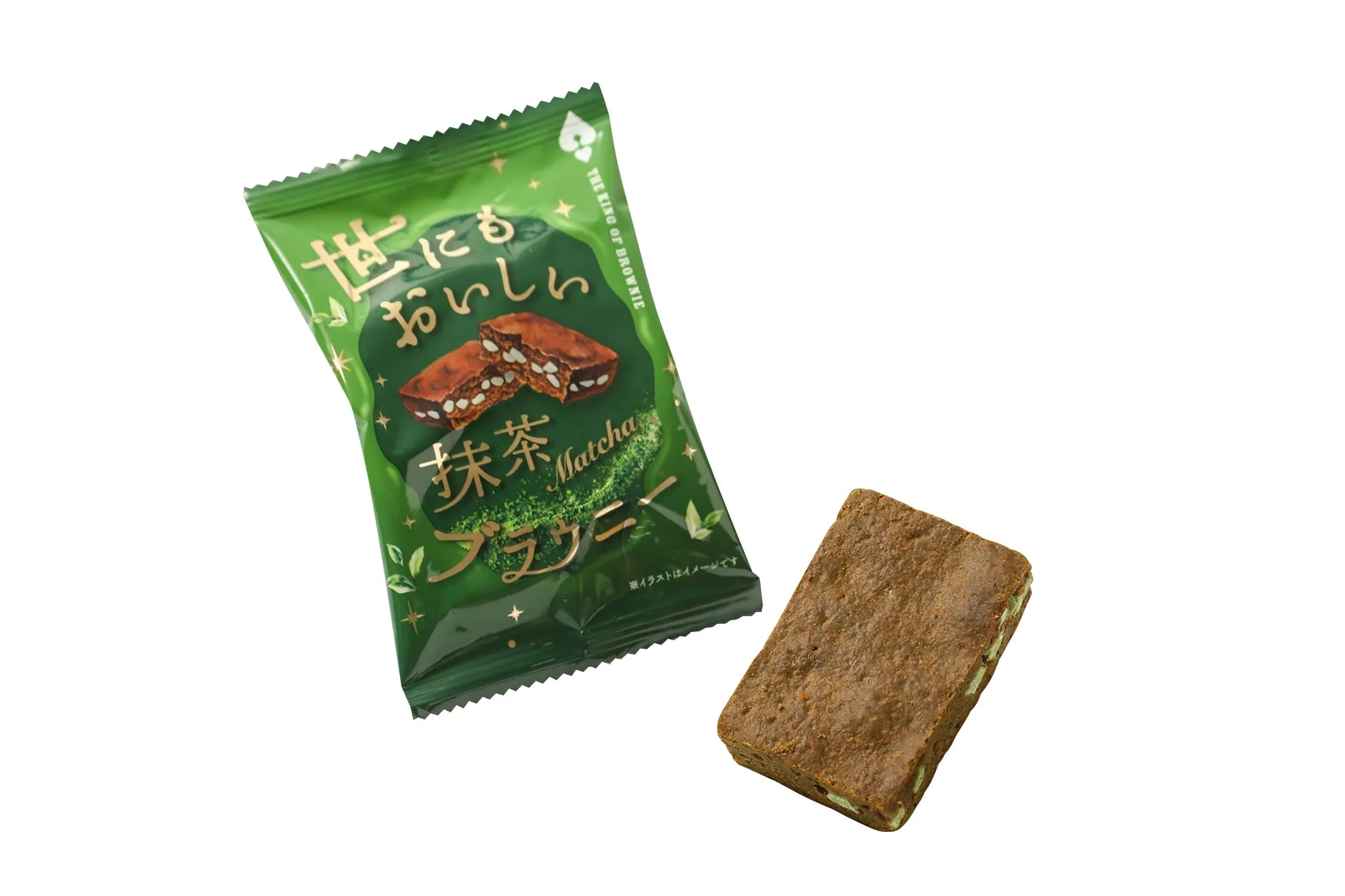 抹茶ブラウニーのパッケージと実物