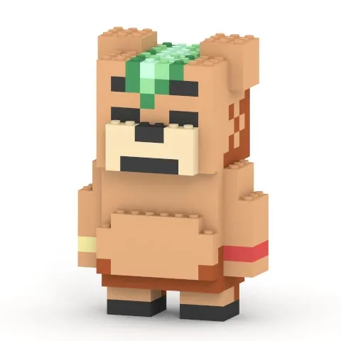 ブロックで作られたアバターのキャラクターのフィギュア。