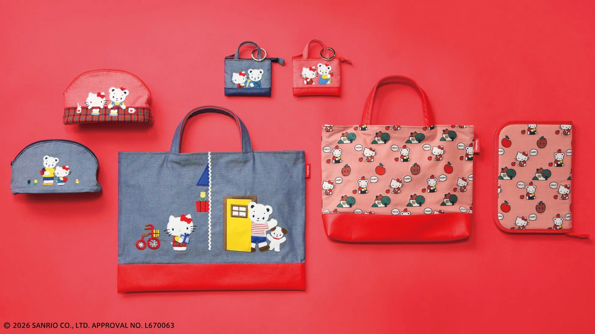 ハローキティのバッグが並んだ画像