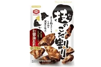 醤油ベースのタレで味付けされた煎餅のパッケージ。