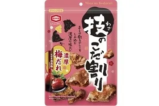 梅だれ味のたこ焼きスナック菓子のパッケージ。