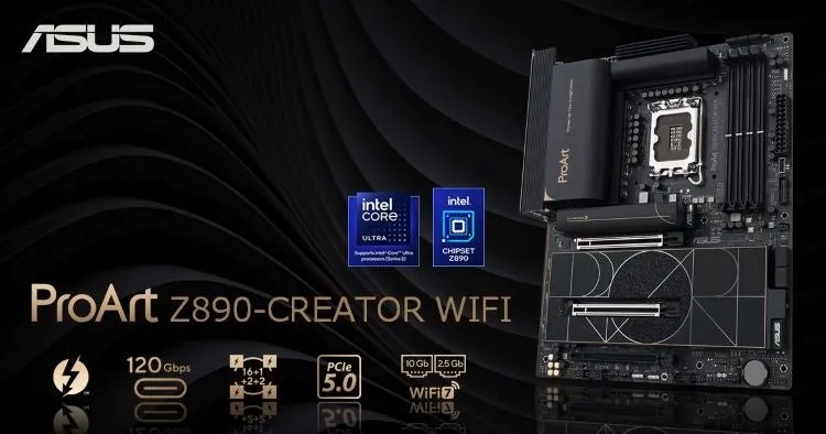 ASUSのProArt Z890-CREATOR WIFIマザーボードの画像です。