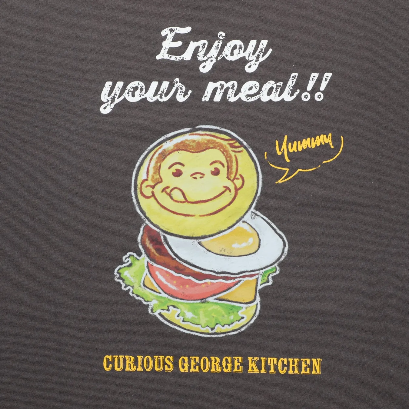 おさるのジョージがハンバーガーになっているイラスト