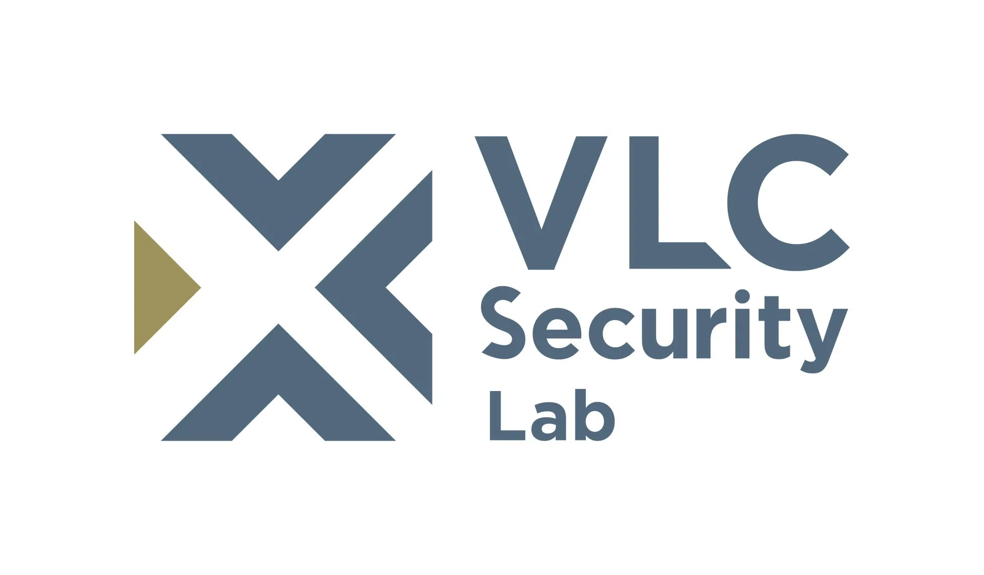 VLC Security Labのロゴ。青と白を基調としたデザインで、Xの形をしたシンボルとVLC Security Labの文字が配置されている。