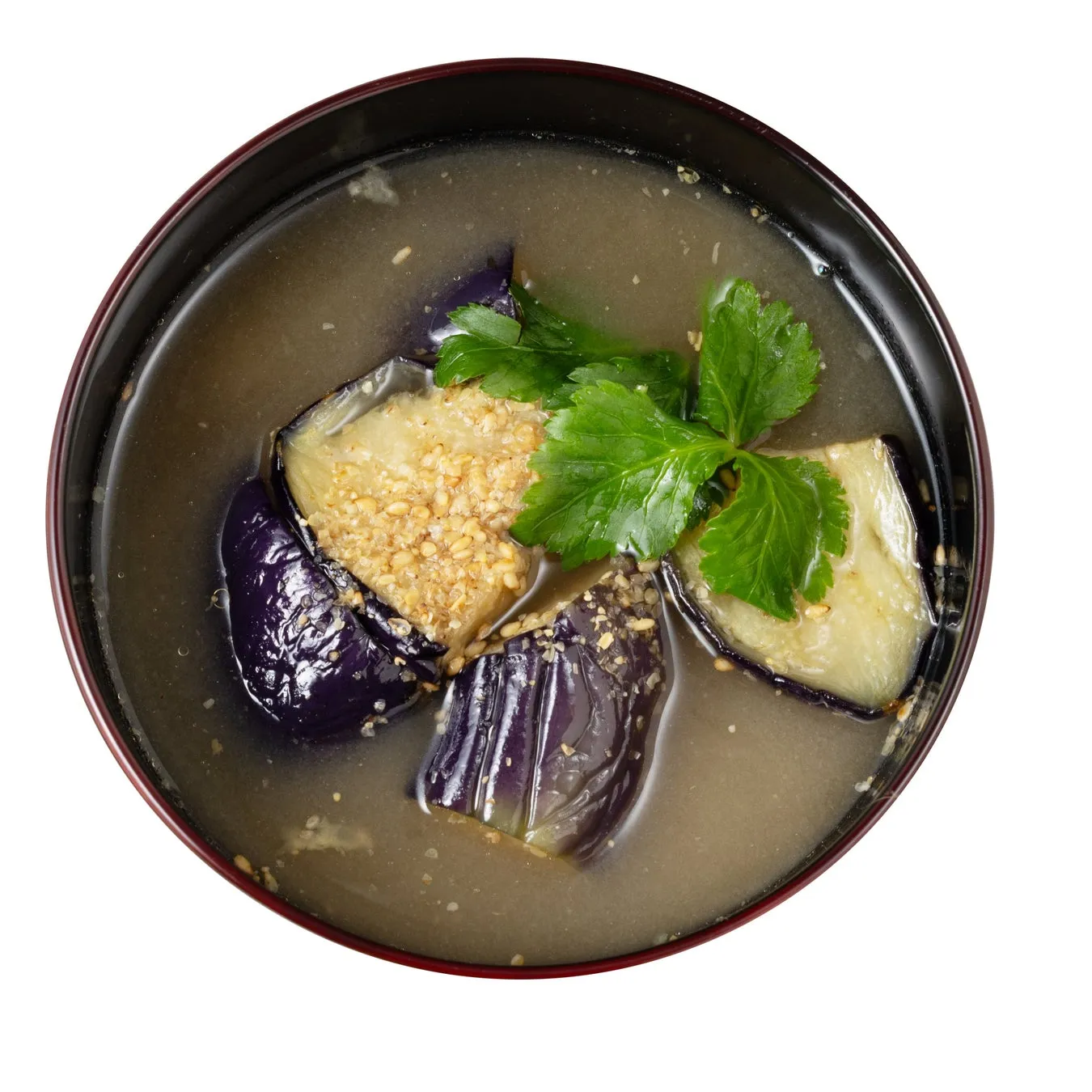 ナスが入った味噌汁