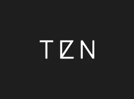 黒い背景に白い文字で「TZN」と書かれたロゴマーク。