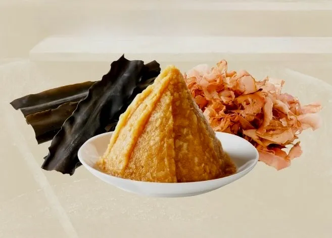 味噌と昆布、鰹節のイメージ画像です。