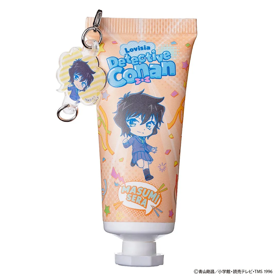 名探偵コナンとLovisiaのコラボハンドクリームです。キャラクターは世良真純で、キーホルダーも付いています。