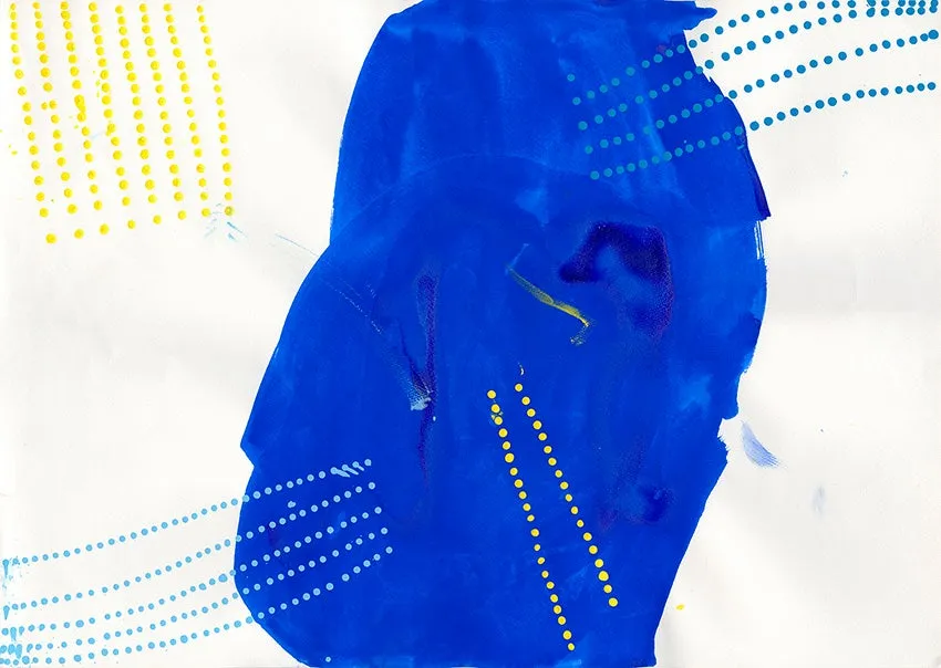 青色の大きな水彩画の抽象的な背景。