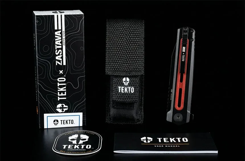 TEKTOブランドのナイフ、ケース、マニュアル、ステッカー