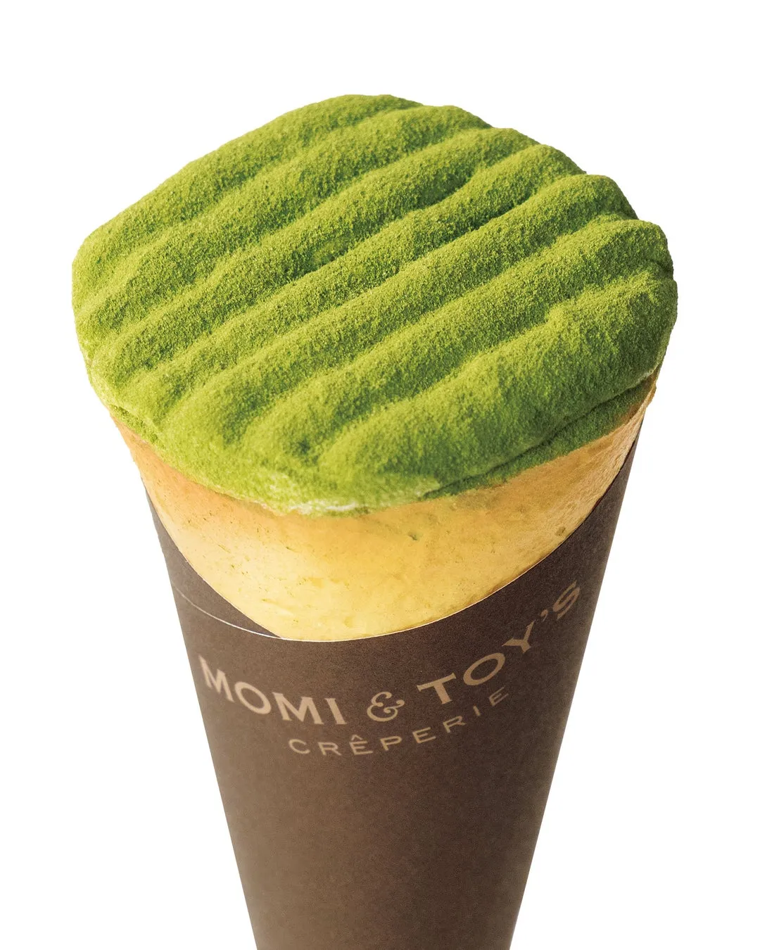 抹茶パウダーがかかったクレープの画像です。