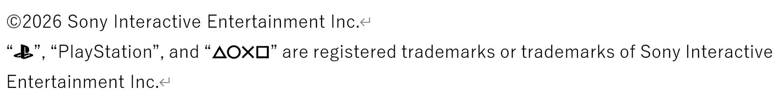 著作権表示と商標に関するテキスト情報。