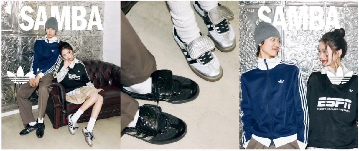 アディダスサンバを履いた男女