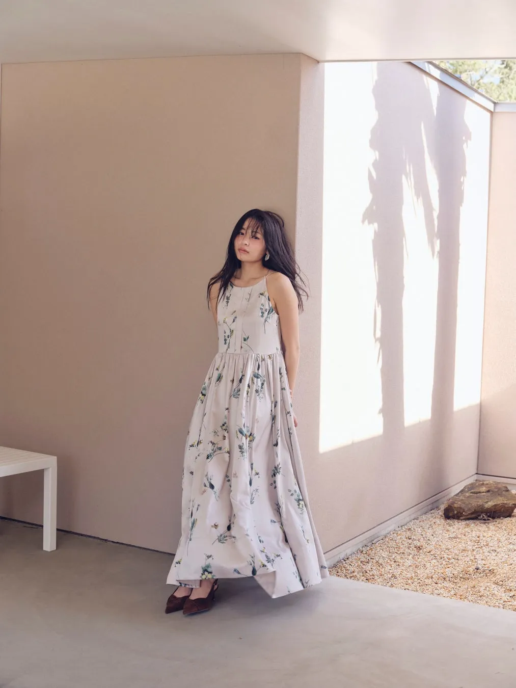 花柄のロングワンピース