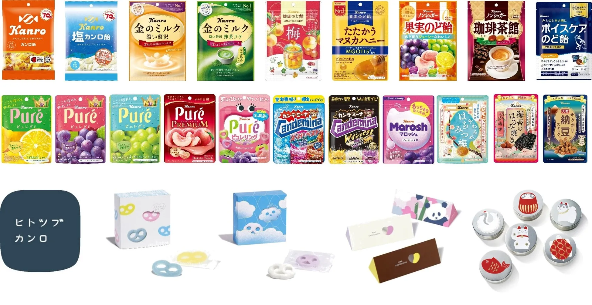 カンロの様々なお菓子