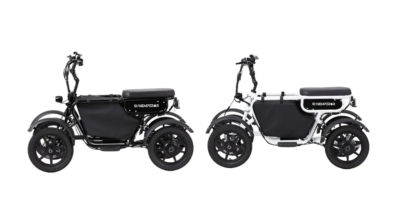 白と黒の電動三輪車