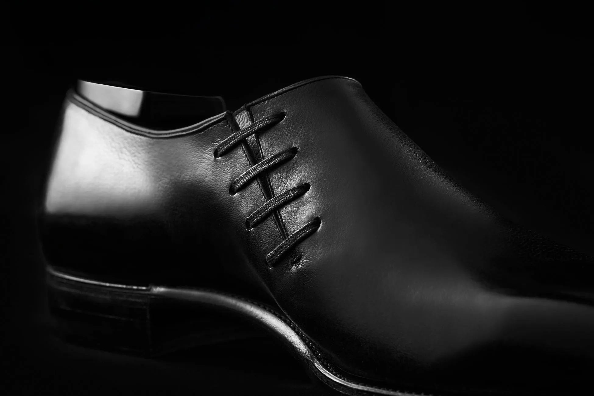 革靴のクローズアップ