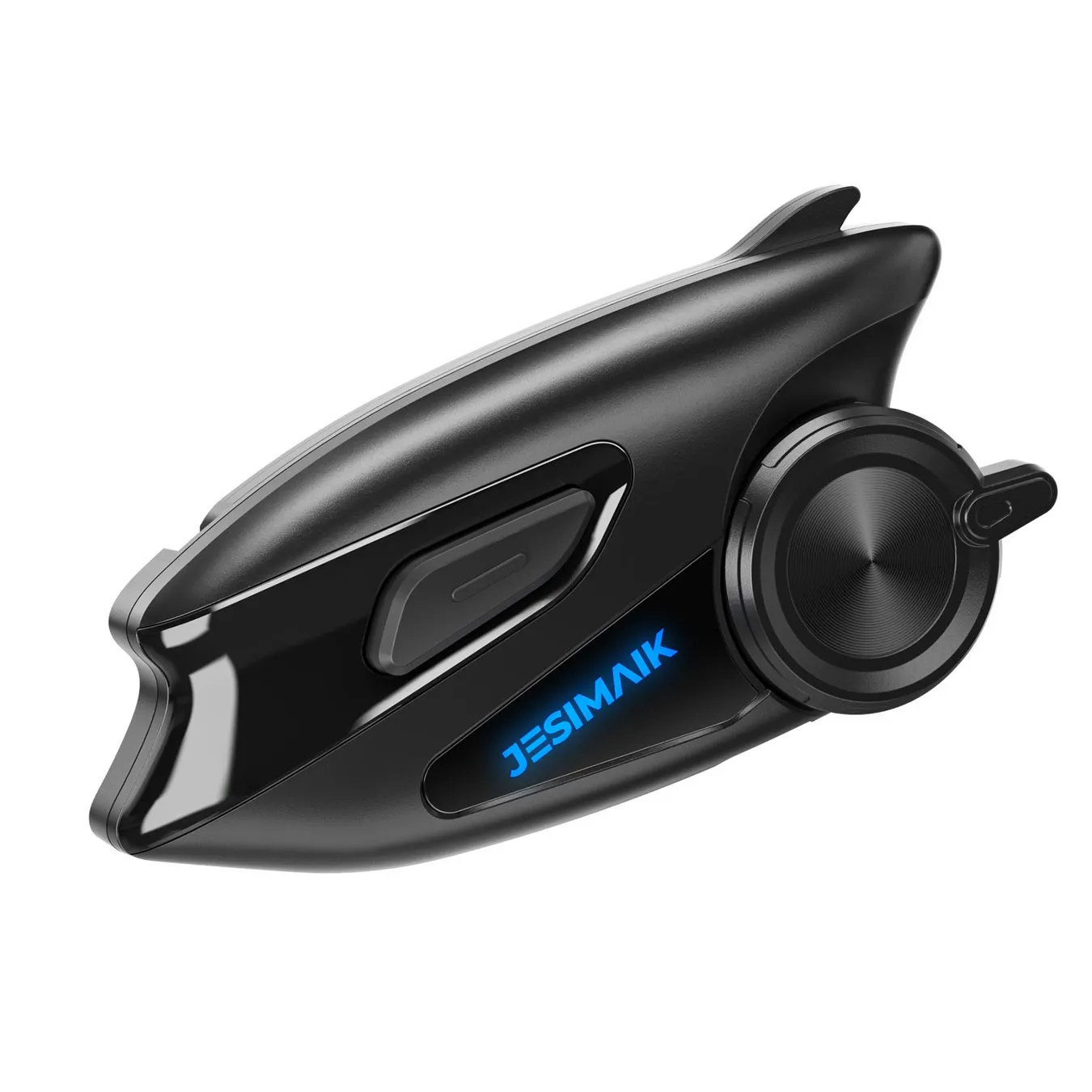 黒いバイク用のヘッドセットのクローズアップ写真