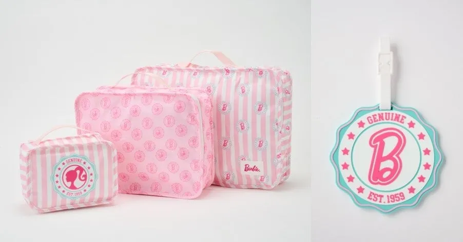 バービーのピンク色のバッグとタグ