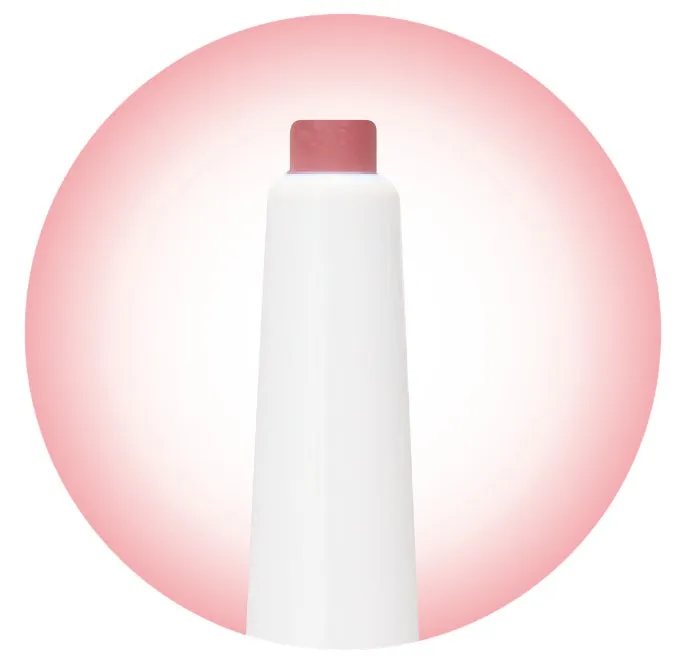 ピンク色の背景に、白いボトルとピンク色の蓋が描かれた画像です。