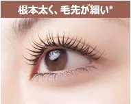 ブラシでまつ毛を塗っているイメージ