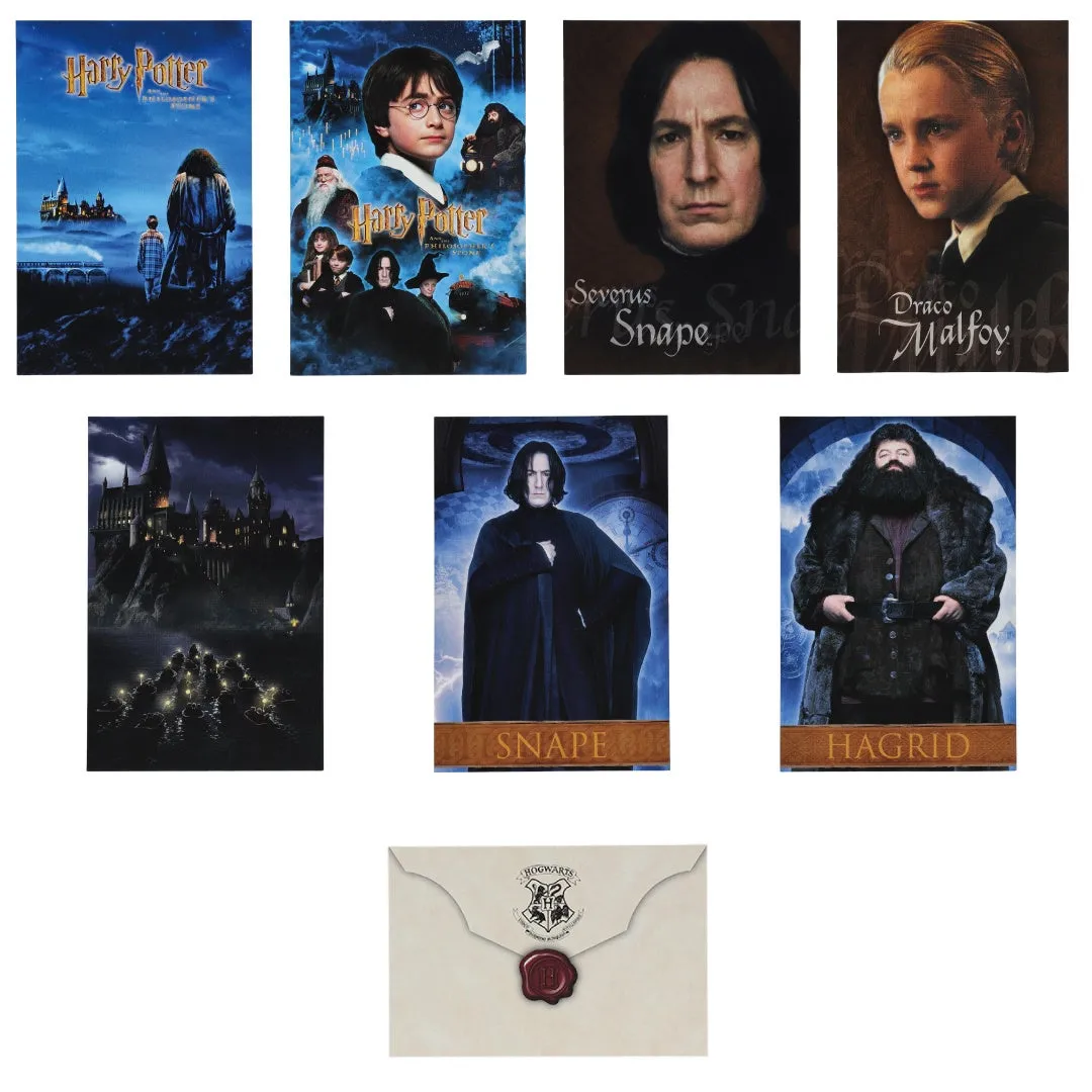 ハリーポッターのキャラクターとホグワーツ城、手紙が描かれた画像