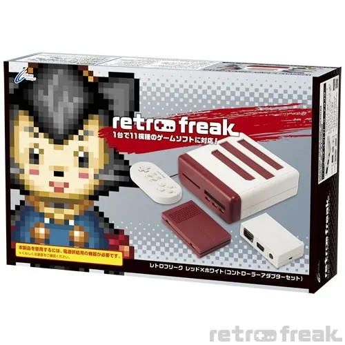 レトロフリーク レッド×ホワイト(コントローラーアダプターセット)パッケージ