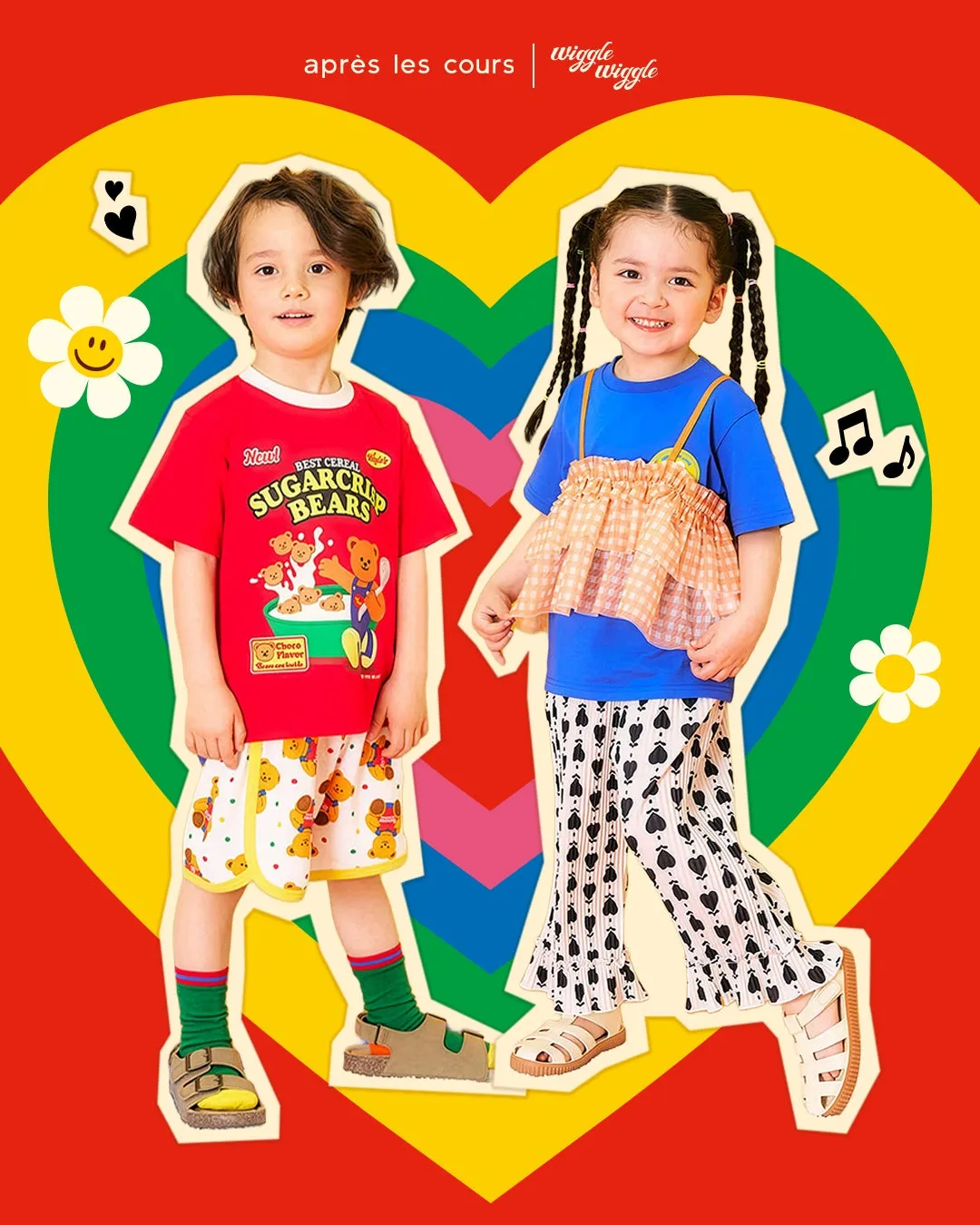 子供たちが写ったカラフルな写真