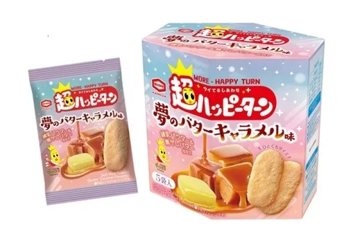 ビンタン 夢のパワーキャラメル + MORE HAPPY TURN + MORE-HAPPY TURN + ツイてるしあわせ+ ●超ハッピータンハッピーターン 夢のバターギャラメルは 夢のバターキャラメル味 パワターン ひとくちサイズ Crack 5袋入