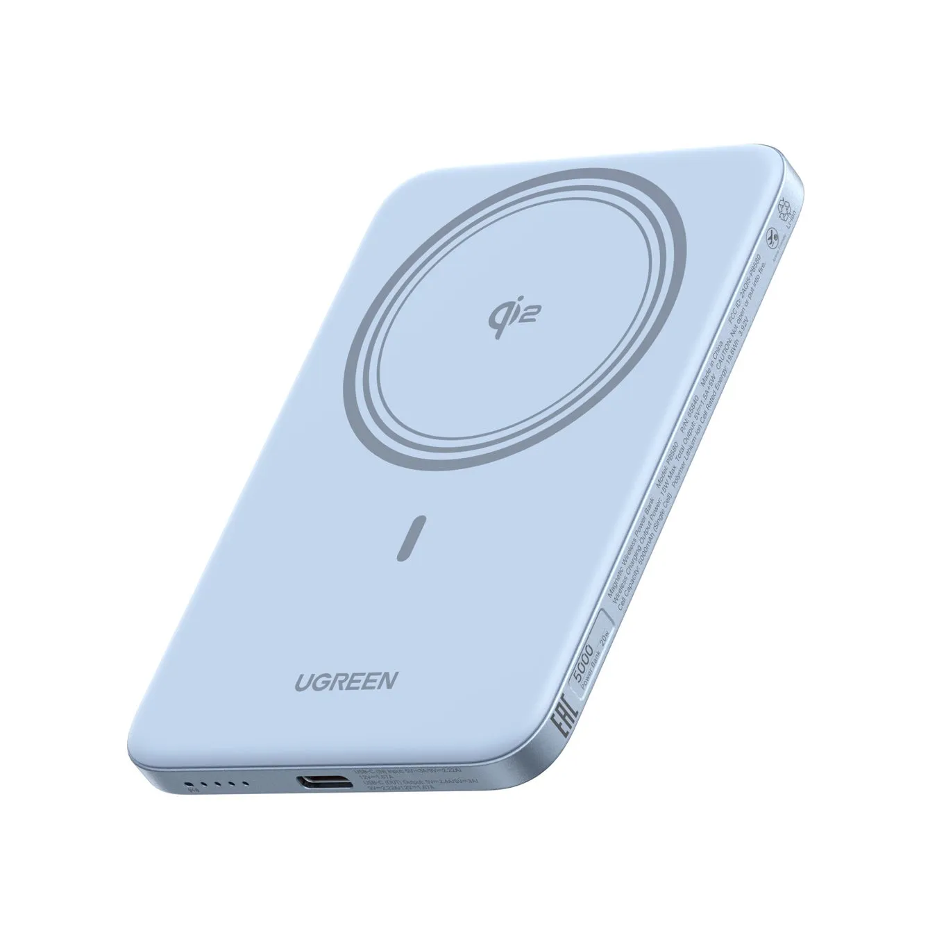 Ugreen製のワイヤレス充電対応モバイルバッテリーの画像です。