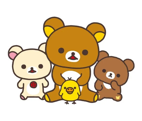 リラックマ、コリラックマ、チャイロイコグマ、キイロイトリ