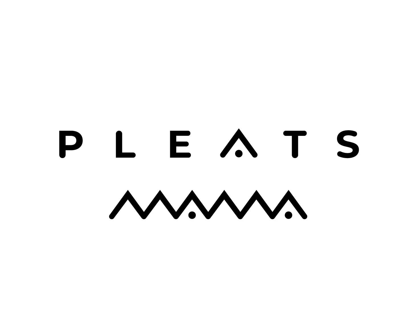 白い背景に「PLEATS」という文字が黒色で配置されたロゴデザインの画像