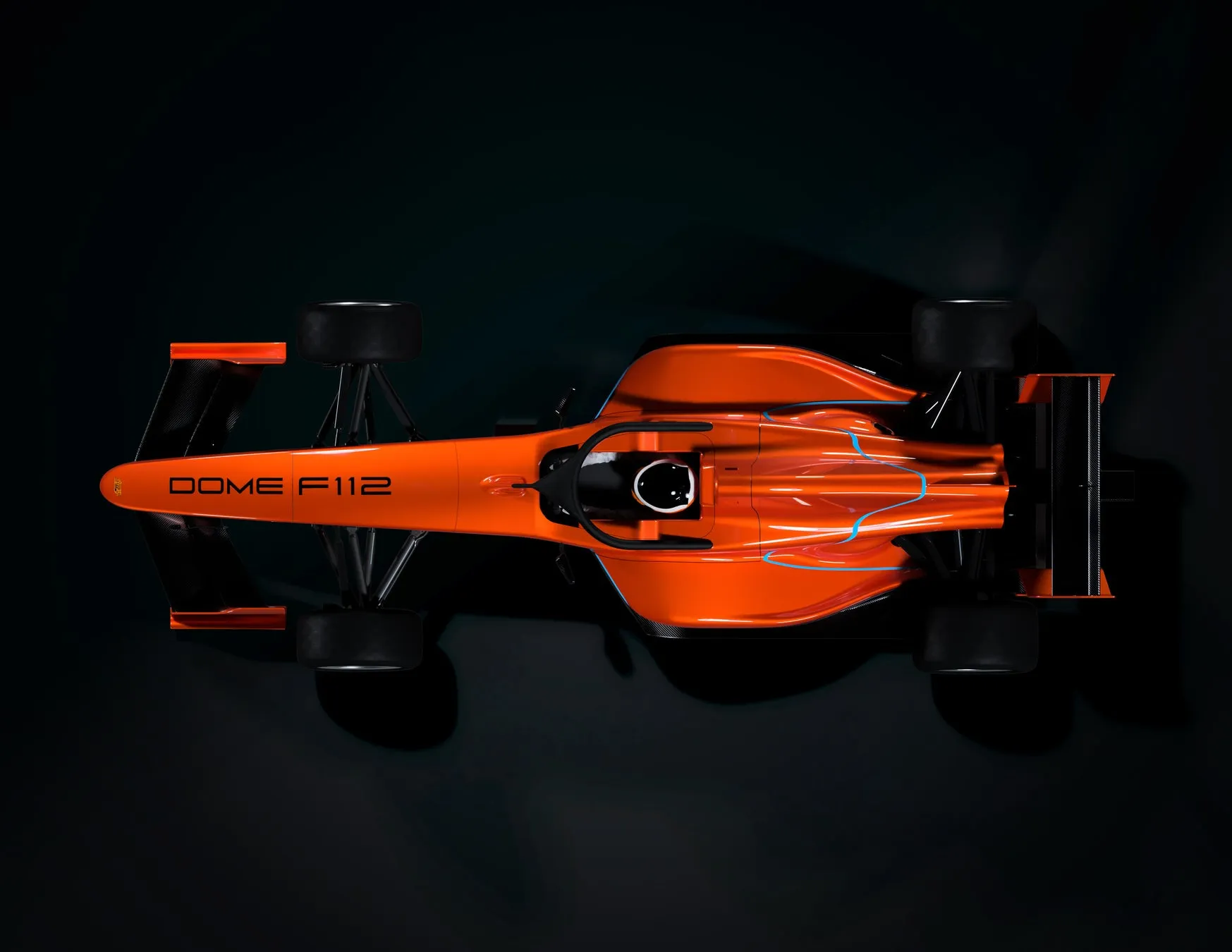 DOME F112 オレンジ色のレーシングカーの俯瞰図