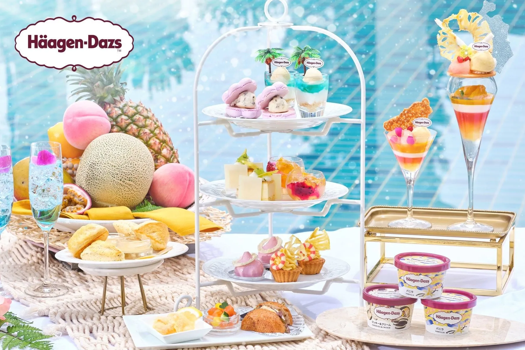 Häagen-Dazsとフルーツのデザート