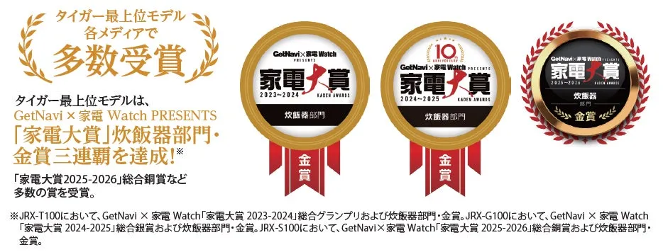 タイガー最上位モデル 各メディアで多数受賞