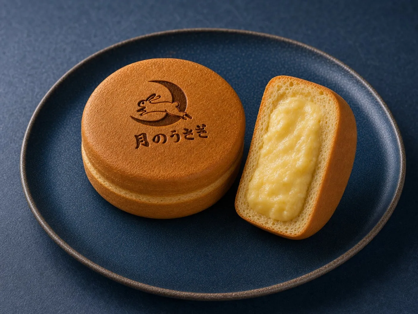 お菓子, デザート, 和菓子, 月, うさぎ, 焼き印, クリーム, 食べ物, 皿