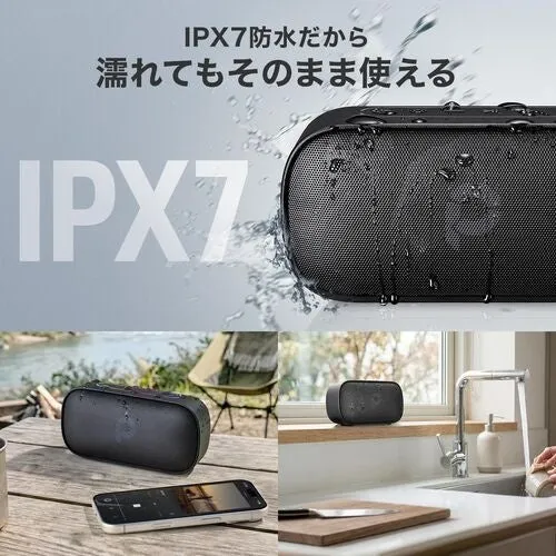 IPX7防水対応のスピーカーが水に濡れている様子