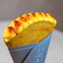 抹茶クレープのアップ