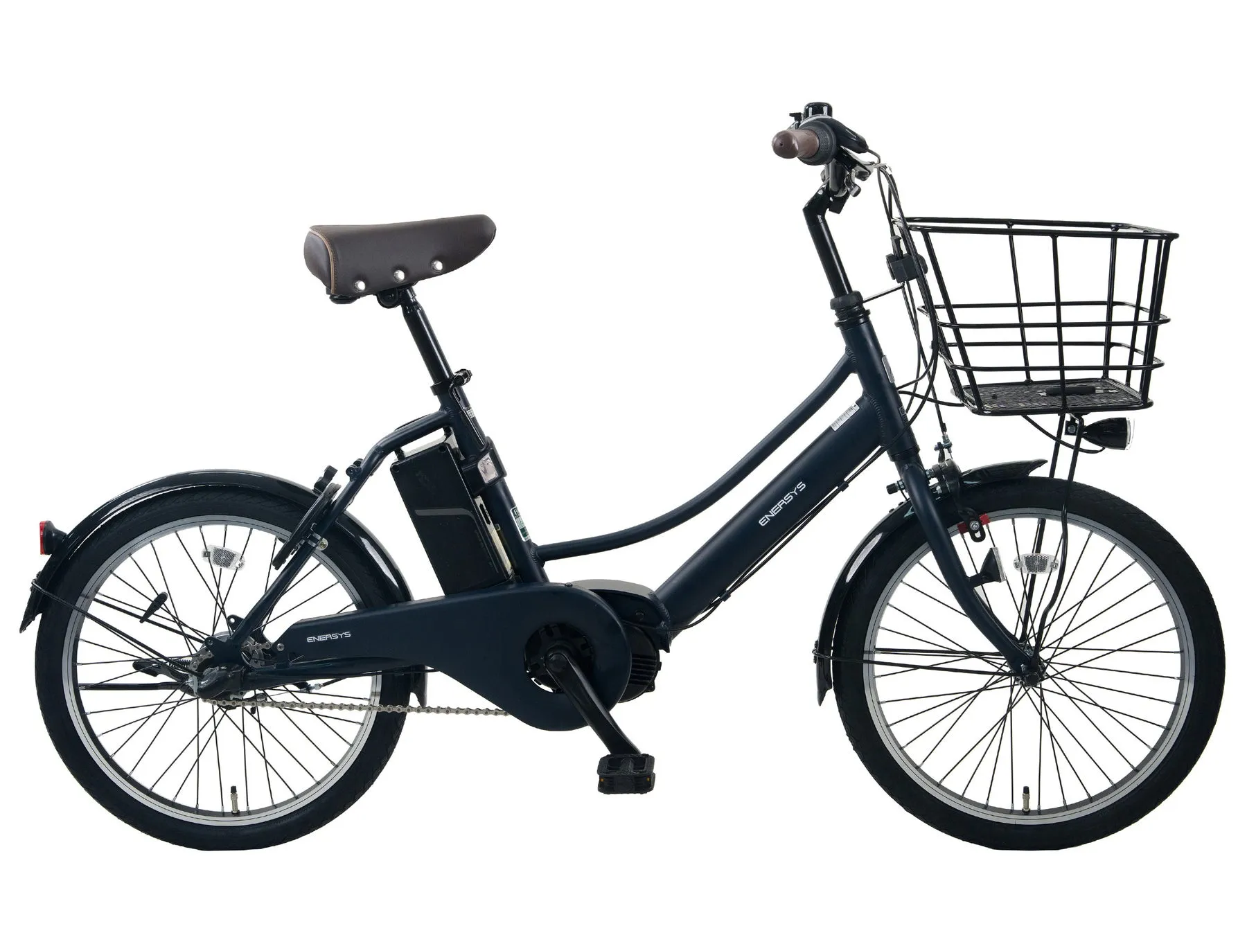 紺色の電動アシスト自転車
