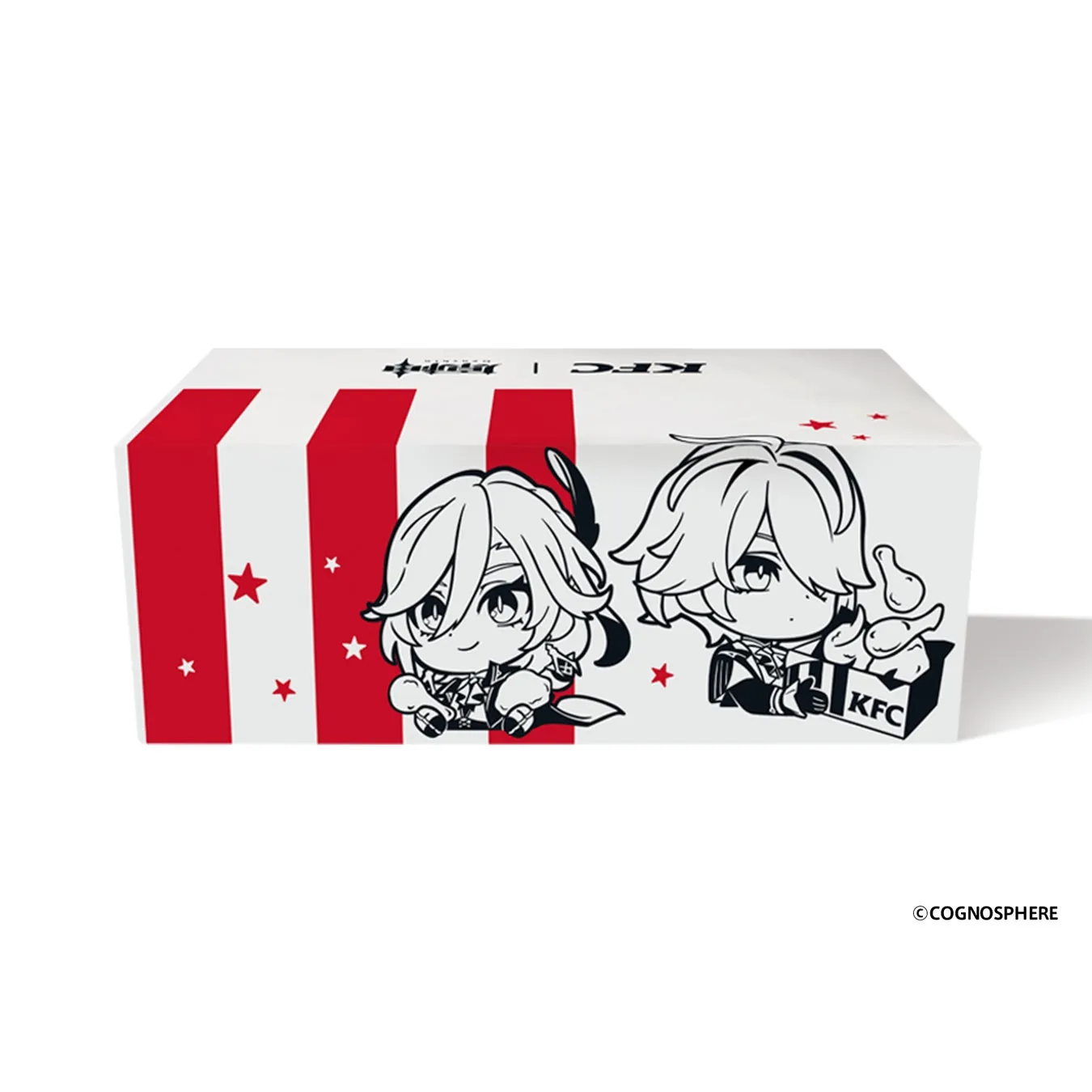 KFCの箱に、アニメキャラクターが描かれたイラスト