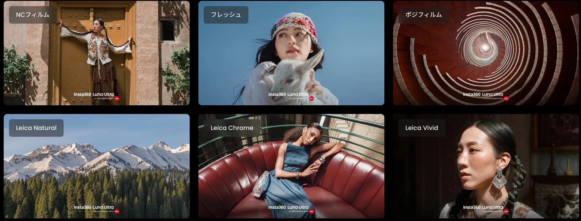 Insta360 Luna Ultraのカラープロファイル選択画面