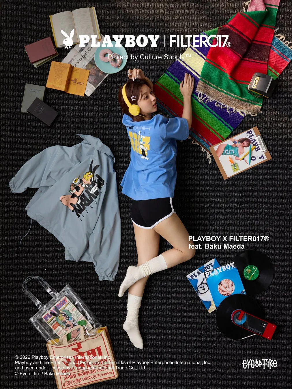 バニーロゴとアートが融合したTシャツデザイン