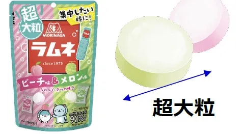 超大粒ラムネ＜ピーチ＆メロン＞