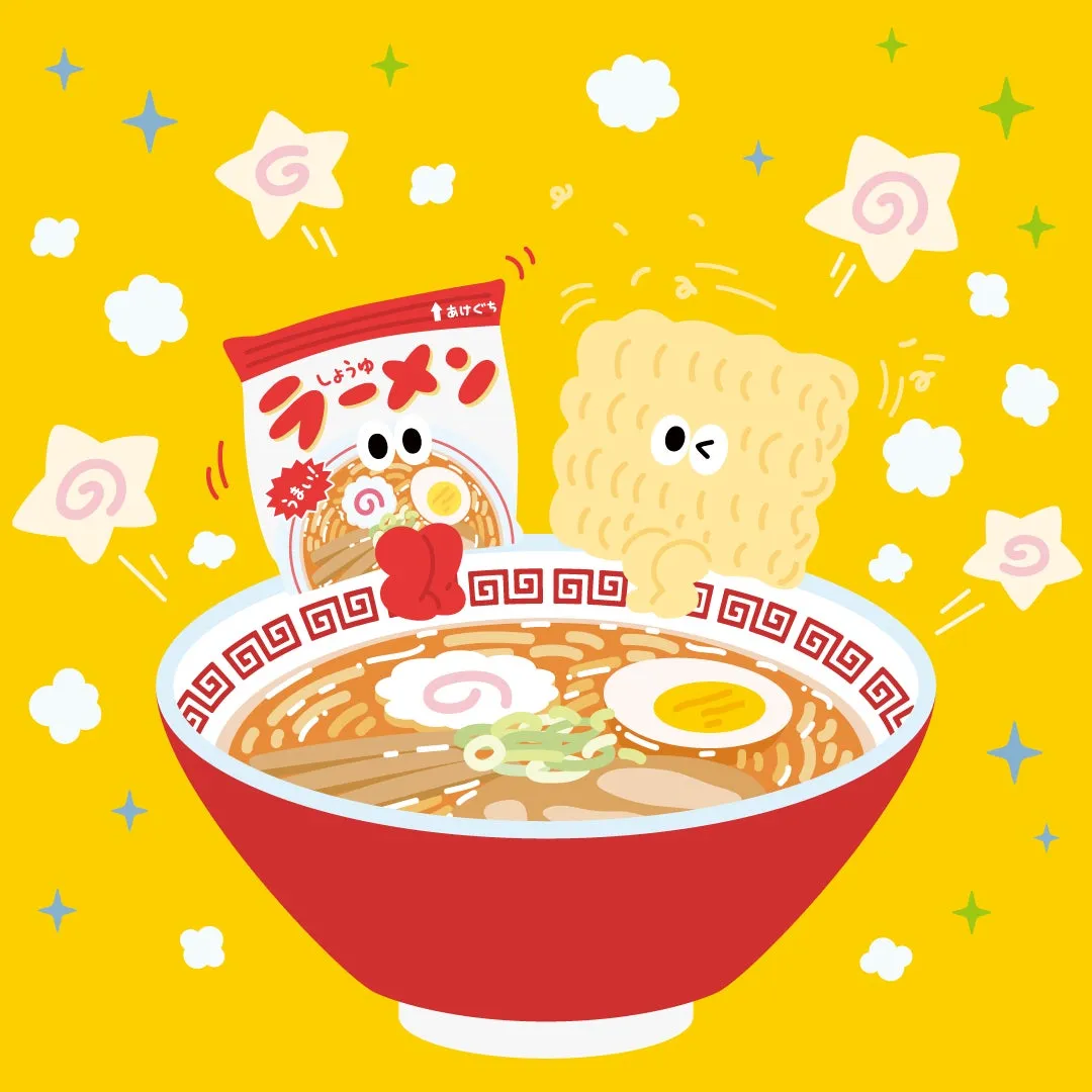 おれたち袋麺のロゴとカプセルトイ