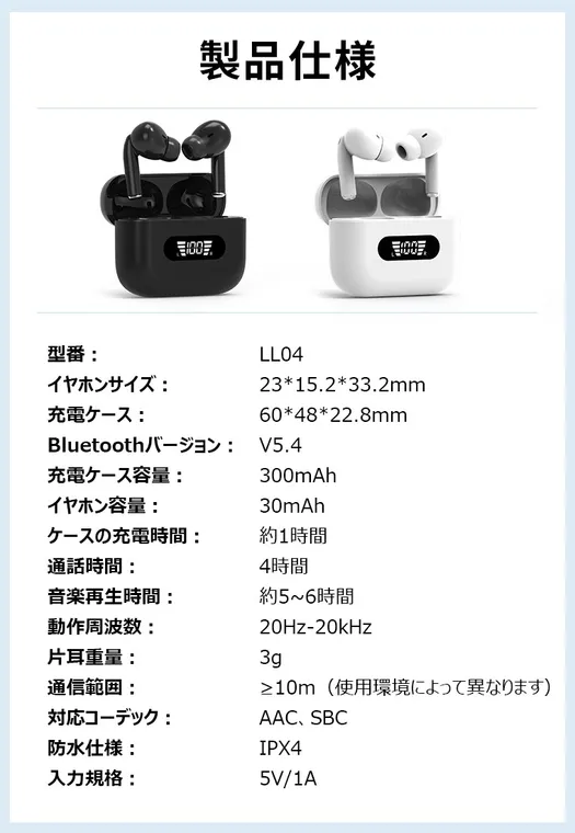 イヤホンと充電ケース、Type-Cケーブル