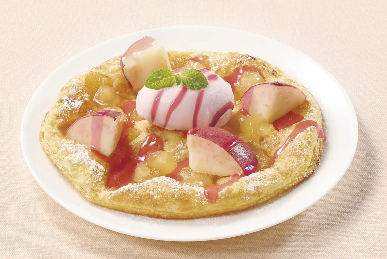 自家製プリンのジョナサンデー(桃)