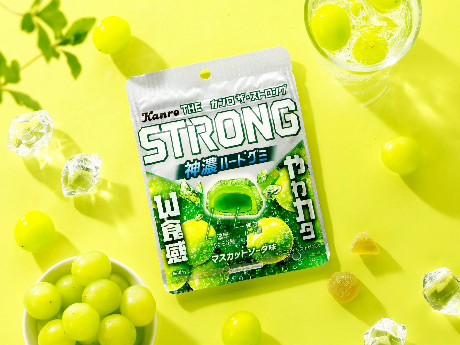 カンロ ザ・ストロンググミ マスカットソーダ パッケージ