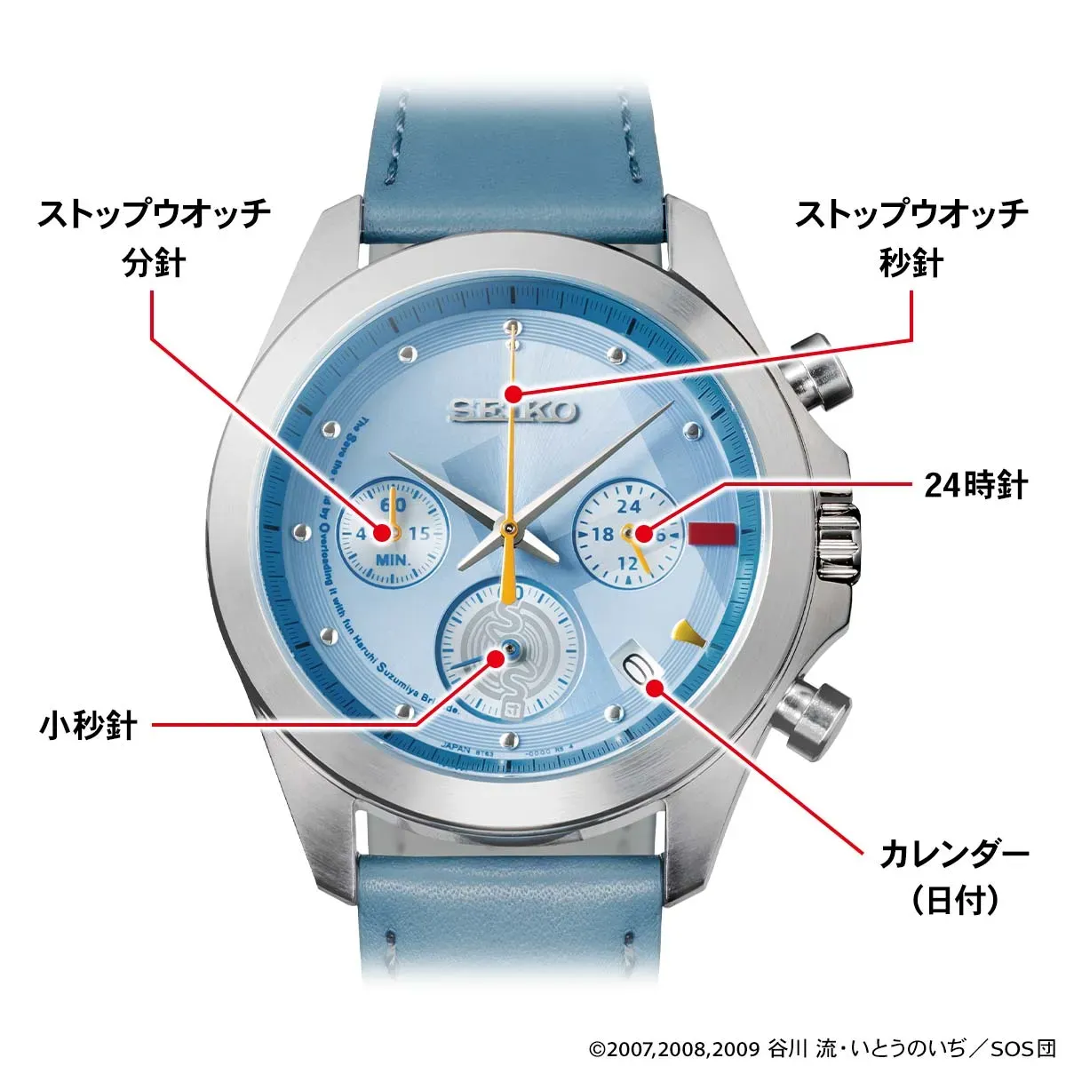 文字盤に浮かび上がるHのイニシャル