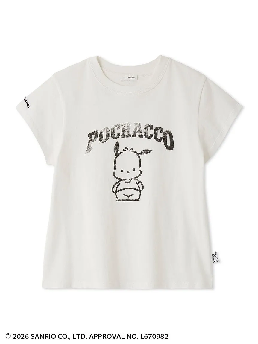 【ポチャッコ】カレッジプリントコンパクトTシャツ WHT